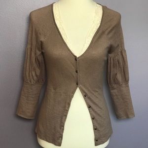 Tan Lace Cardigan